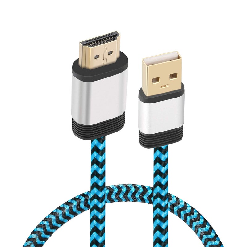 Yeebline USB to HDMI Charger Cable, [Aluminum Shell, Nylon Braided] USB 2.0 Type A Male to HDMI Male Charging Cable Converter Adapter Cord 0.5M - Image 1
